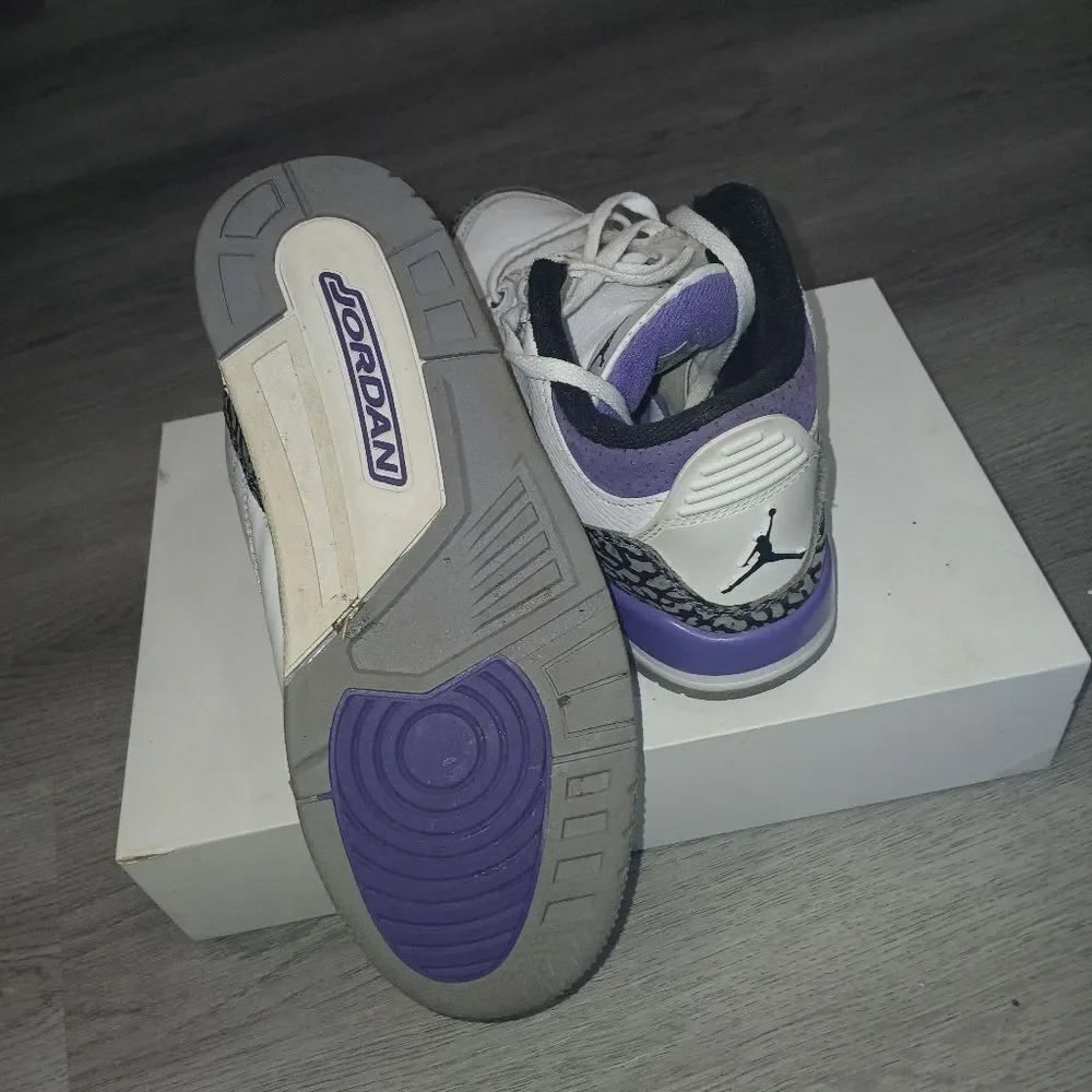 Nike JORDAN 3 Retro Dark Iris PS Sneakers DM0966-105 White 3Y Big Boys Girls